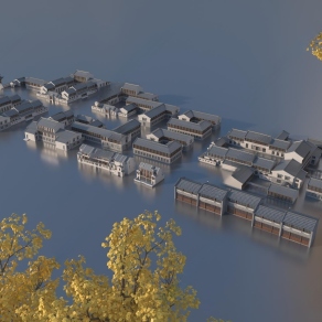 中式古建3D模型下载